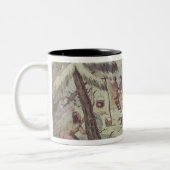 プリマスの巡礼者の着陸 ツートーンマグカップ (左)