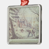 プリマスの巡礼者の着陸 メタルオーナメント (左)