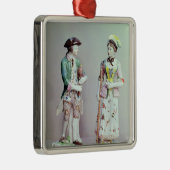 プリマスの磁器の羊飼いおよびshepherdess メタルオーナメント (右)