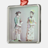 プリマスの磁器の羊飼いおよびshepherdess メタルオーナメント (左)