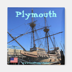 プリマスの磁石のデザインのMayflowerの帆船 マグネット