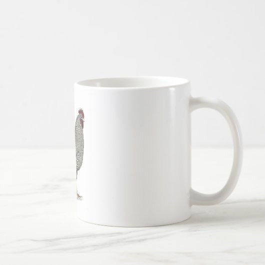 プリマスロックの鶏のスケッチ コーヒーマグカップ (右)
