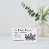 プリマスロックの鶏、オンドリ 名刺 (スタンド正面)