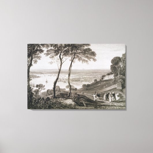 プリマス波止場山Edgecombeから'Cooke's キャンバスプリント (正面)