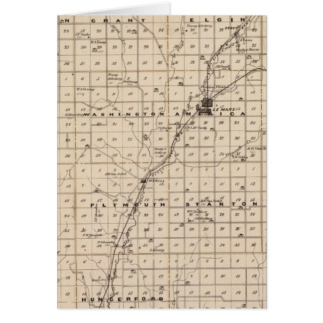 プリマス郡の地図 (正面)