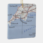 プリマス・イングランドヴィンテージマップ セラミックオーナメント (右)