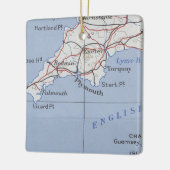 プリマス・イングランドヴィンテージマップ セラミックオーナメント (左)