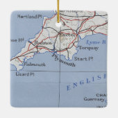 プリマス・イングランドヴィンテージマップ セラミックオーナメント (裏面)