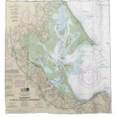 プリマス、キングストン、デュックスベリーの港 シャワーカーテン (正面)