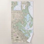 プリマス、キングストン、デュックスベリーの港 ビーチタオル (正面)