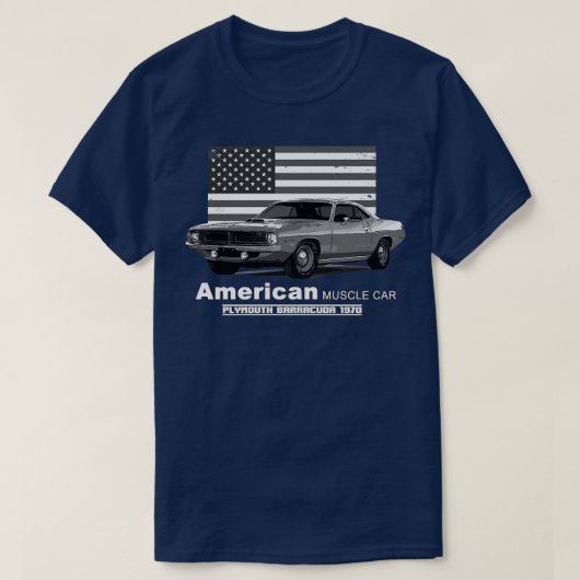プリマス・バラクーダ・アメリカン・マッスル60s 70s旧 tシャツ (デザイン正面)