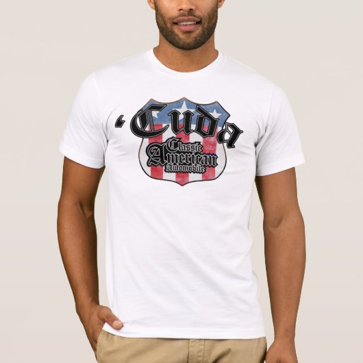 プリマス「Cuda -ルート66 -アメリカのクラシック Tシャツ (正面)