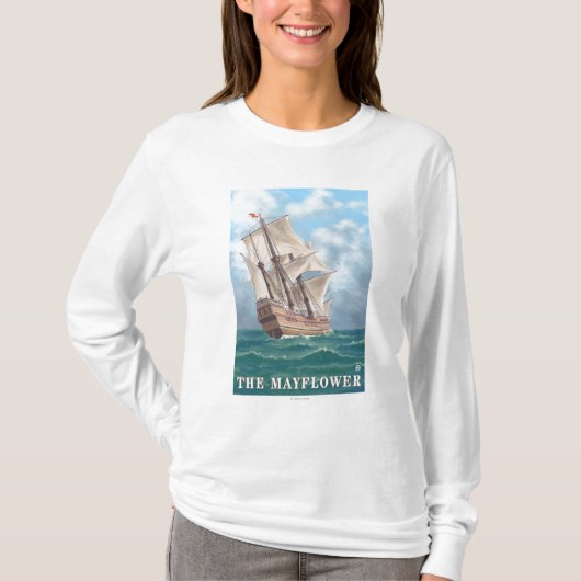 プリマス、MayflowerのMassachusettsView Tシャツ (正面)