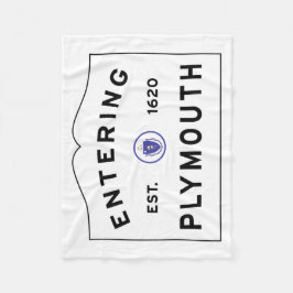 プリマスMAの町の印への歓迎 フリースブランケット
