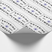 プリマスMAの町の看板へようこそ ラッピングペーパー (角)