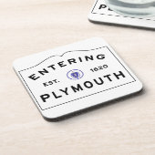 プリマスMAタウンサインへようこそ コースター (左側)