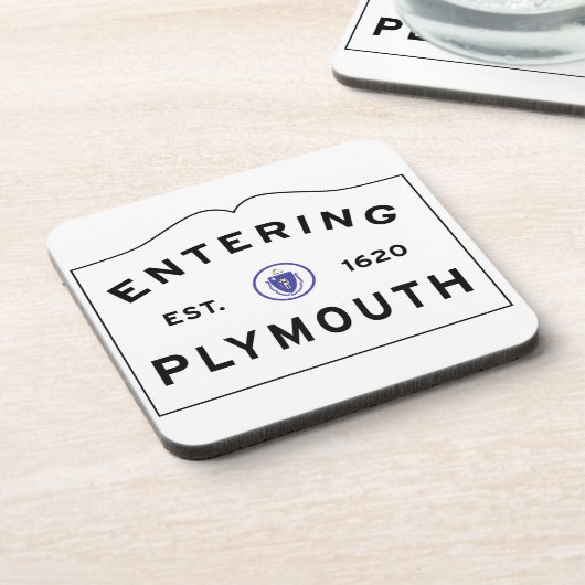 プリマスMAタウンサインへようこそ コースター (左側)