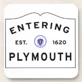 プリマスMAタウンサインへようこそ コースター (正面)