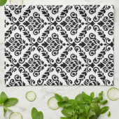 プリマダマスクパターン黒(白) キッチンタオル (折り畳み)