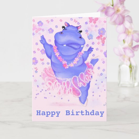 プリマバレリーナカバの誕生日カード カード (蘭)