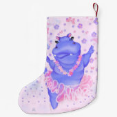 プリマバレリーナヒッポ – 名前を追加/文字 スモールクリスマスストッキング (裏面)