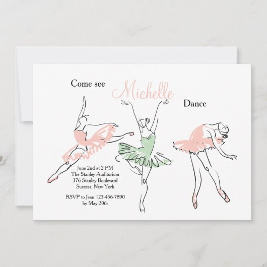 プリマバレリーナ招待状 招待状 (正面)