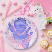 プリマ・バレリーナ・ヒッポ – 名前の追加/文字 ペーパープレート (パーティー)