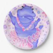 プリマ・バレリーナ・ヒッポ – 名前の追加/文字 ペーパープレート (正面)