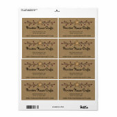 プリミティブな星とバラのクラフト出荷ラベル ラベル (フルシート)