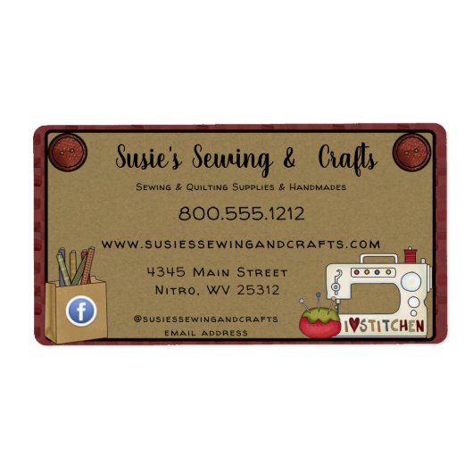 プリミティブカントリーソーイング クラフツ ルスティックビジネス ラベル (正面)