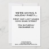 プリミティブ フォーク アート スノーマン ホリデー パーティ 招待状 (裏面)