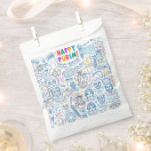 プリムの好意バッグ- Hamantaschen Purim Art Pipitions フェイバーバッグ (クリップ留めされた状態)