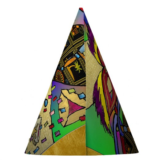 プリムエスターお祝いダークアートプリント パーティーハット (裏面)