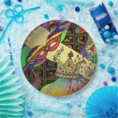 プリムエスターお祝いダークアートプリント ペーパープレート (パーティー)