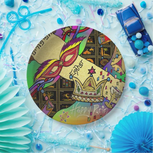 プリムエスターお祝いダークアートプリント ペーパープレート (パーティー)