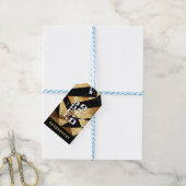 プリムエレガントブラック金ゴールドジオメトモダンリ ギフトタグ (より糸つき)