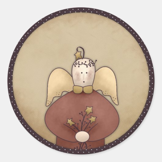 プリムエンジェルホリデークリスマスステッかわいらしカー ラウンドシール (正面)