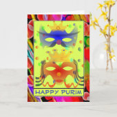 プリムクイーンキングマスクカラフルコンテンポラリー カード (黄色い花)