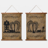 プリムサルトボックスハウスウィローツリーシープ 吊り下げ型タペストリー (ダブル)