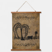 プリムサルトボックスハウスウィローツリーシープ 吊り下げ型タペストリー (正面2)