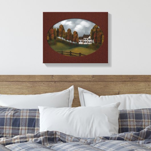 プリムサルトボックスハウスヒルズアンドツリーズビューティフル キャンバスプリント (インサイチュ (寝室))