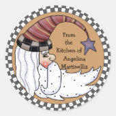 プリムサンタムーンフードギフトステッカー ラウンドシール (正面)