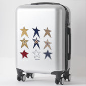 プリムスタイルスターズ生地かわいい シール (スーツケース)