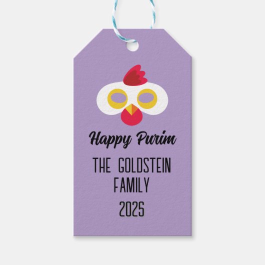 プリムチキンマスク仮装の衣装 ギフトタグ (正面)