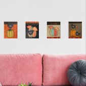 プリムパンプキンズアンドクロウサンクスギビング秋フォークアート (リビング)