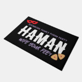 プリムパーソナライズされたシャティッおもしろいクハマンワイプ足 ドアマット (アングル)