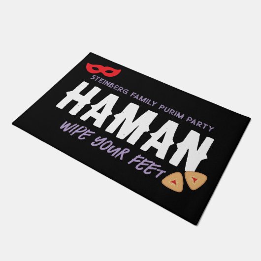 プリムパーソナライズされたシャティッおもしろいクハマンワイプ足 ドアマット (アングル)