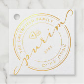 プリムパーソナライズされたスクリプ実在トゴールドフォイルラベル フェイバータグ (正面)