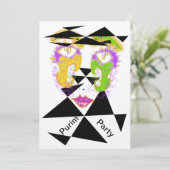 プリムパーティーお祝い抽象芸術スタイル招待状 招待状 (スタンド正面)