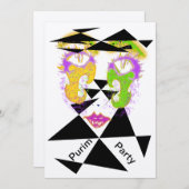プリムパーティーお祝い抽象芸術スタイル招待状 招待状 (正面/裏面)
